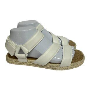 Vince Elian Women's Sandal Sport White Espadrille Flat Cork Bed Leather Size 7